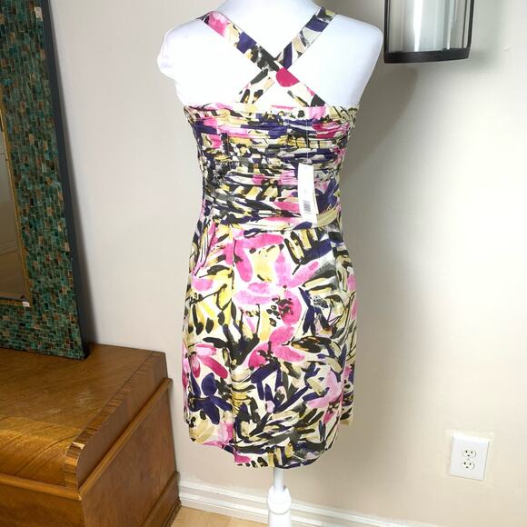 NEW Banana Republic Sz 8P Petite 100% Silk Strapless Ruched Convertible Dress - Picture 9 of 15